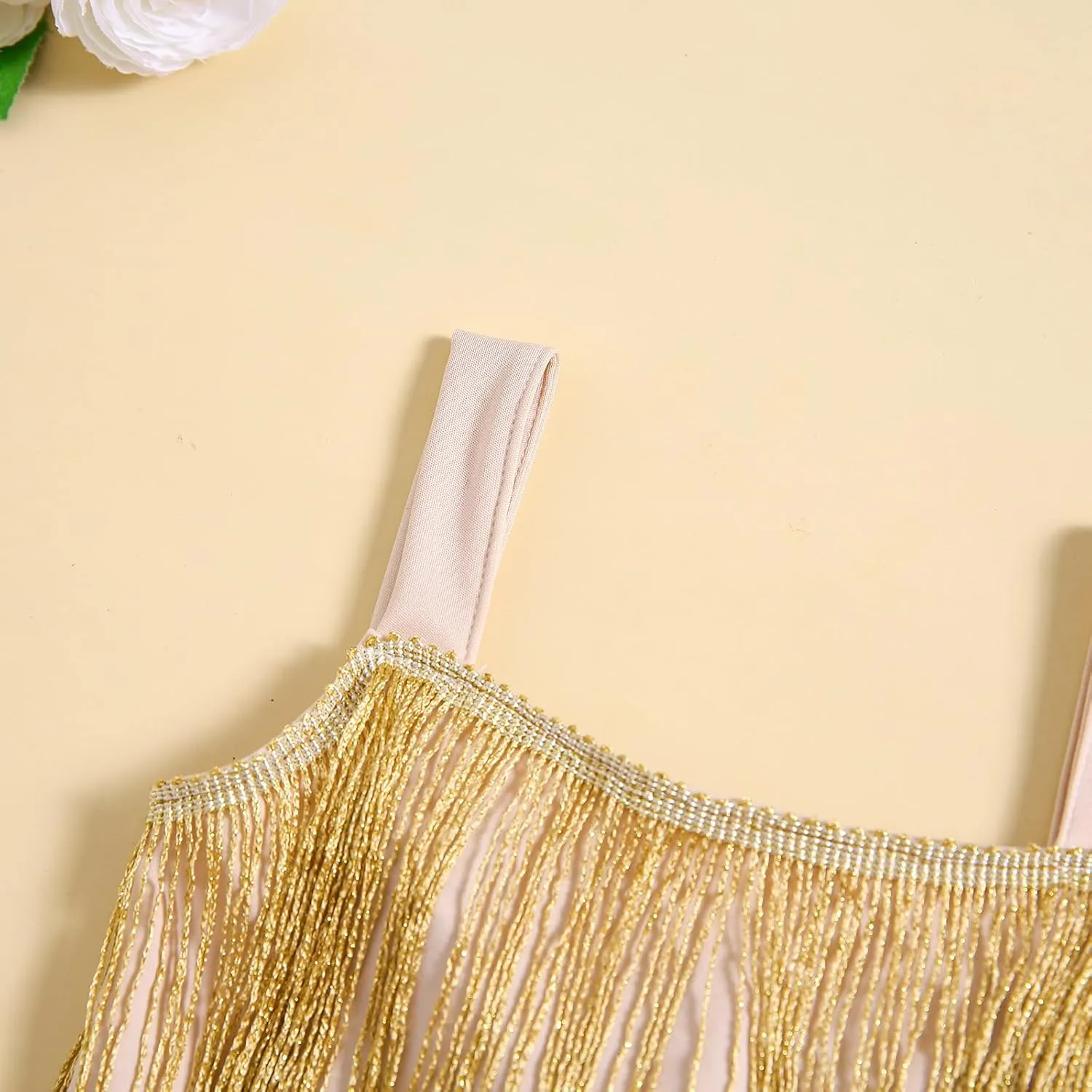 BULINGNA Little Kids Girls Sequin Fringe Layer Dress Sparkling Tassel Sleeveless Dress Zip Back Summer Party Latin Dress