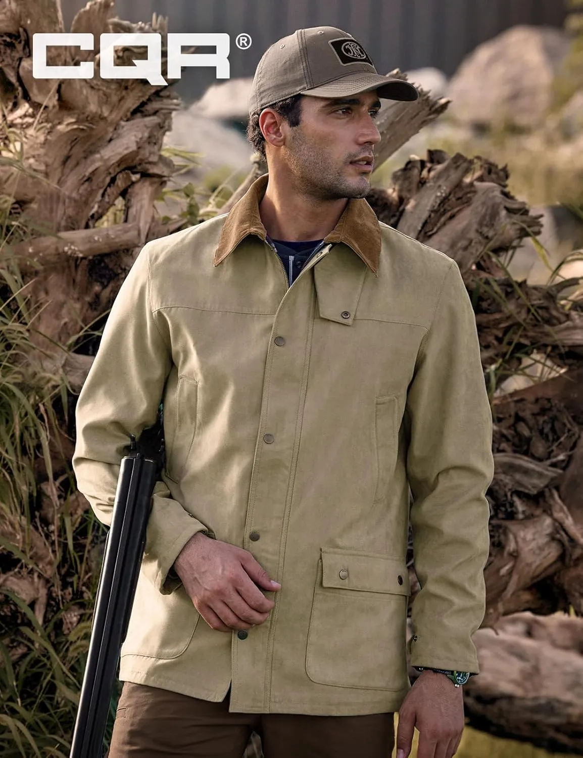 CQR Men's Flannel Lined Shirt Jackets, Long Sleeved Rugged Plaid Cotton Brushed Suede Shirt Jacket