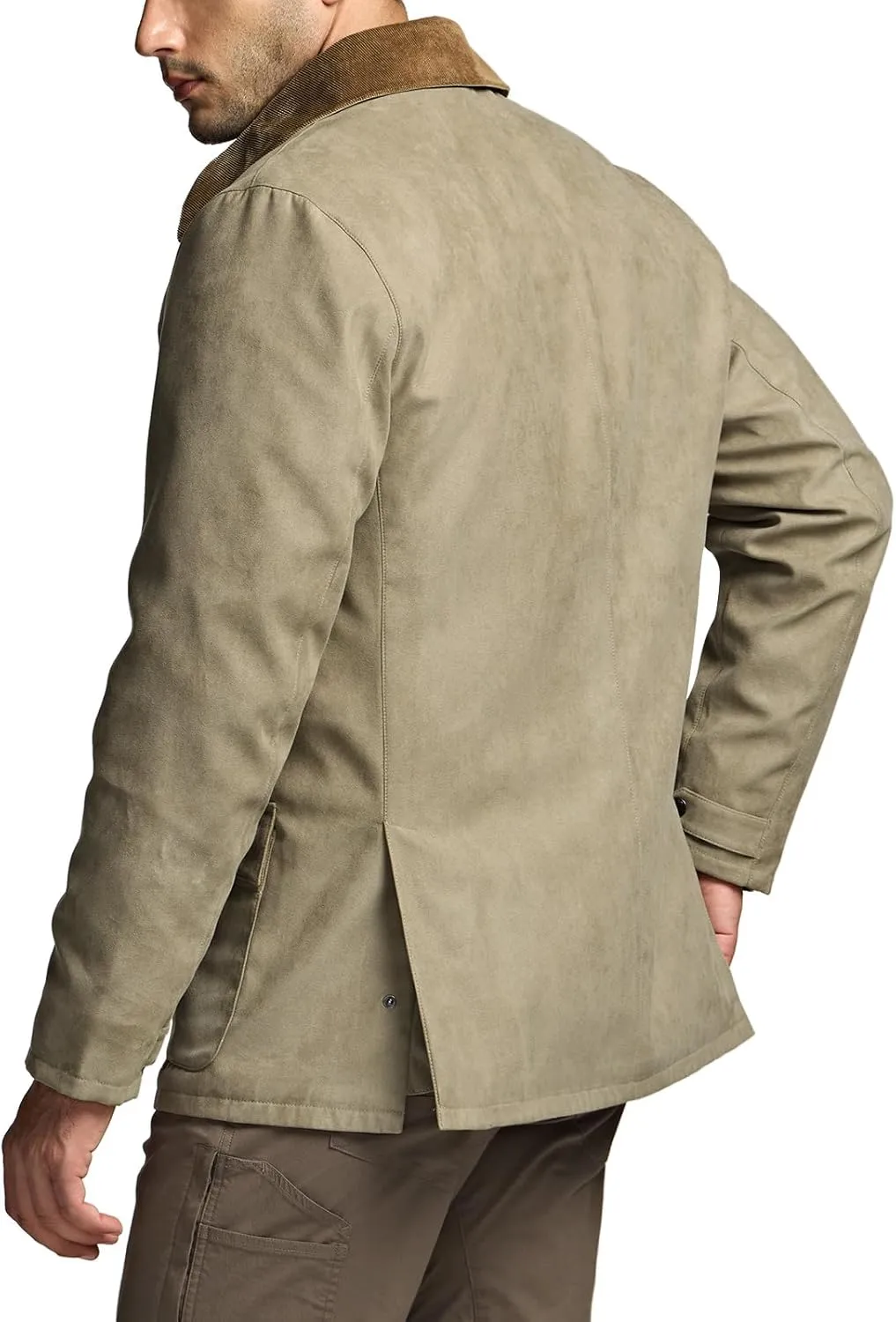 CQR Men's Flannel Lined Shirt Jackets, Long Sleeved Rugged Plaid Cotton Brushed Suede Shirt Jacket