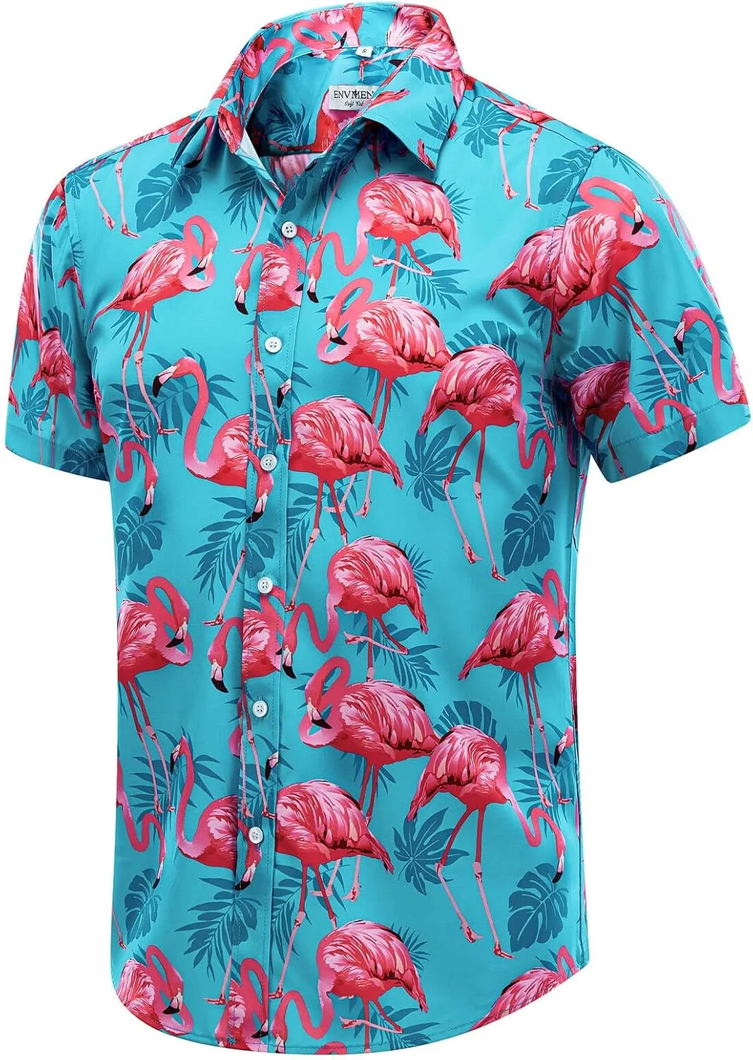ENVMENST Hawaiian Shirt for Men Short Sleeve Beach Printed Summer Button Down Aloha Shirt(S-3XL)