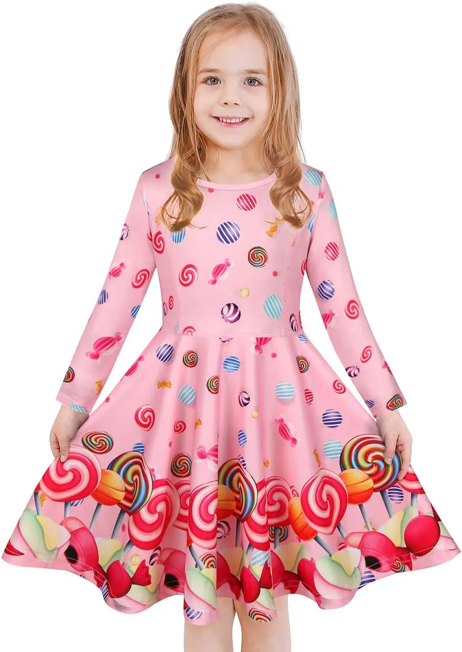Girls Dress Sleeveless Long Sleeve Kids Toddler Little Big Girl Unicorn Mermaid Casual Dresses