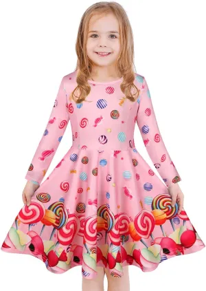 Girls Dress Sleeveless Long Sleeve Kids Toddler Little Big Girl Unicorn Mermaid Casual Dresses