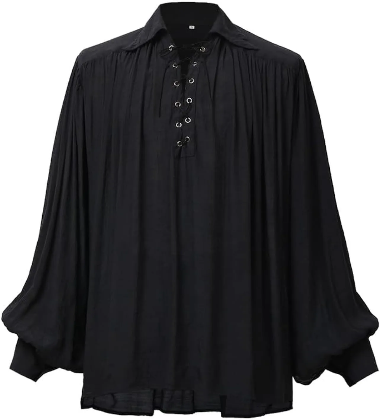 GRACEART Pirate Shirt Men Vampire Renaissance Shirts Victorian Ruffled Medieval Costume Cotton Linen Shirt