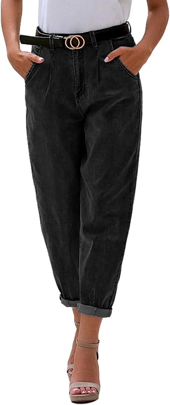 luvamia Mom Jeans for Women Trendy High Waisted Stretchy Loose Jeans for Women Denim Pants