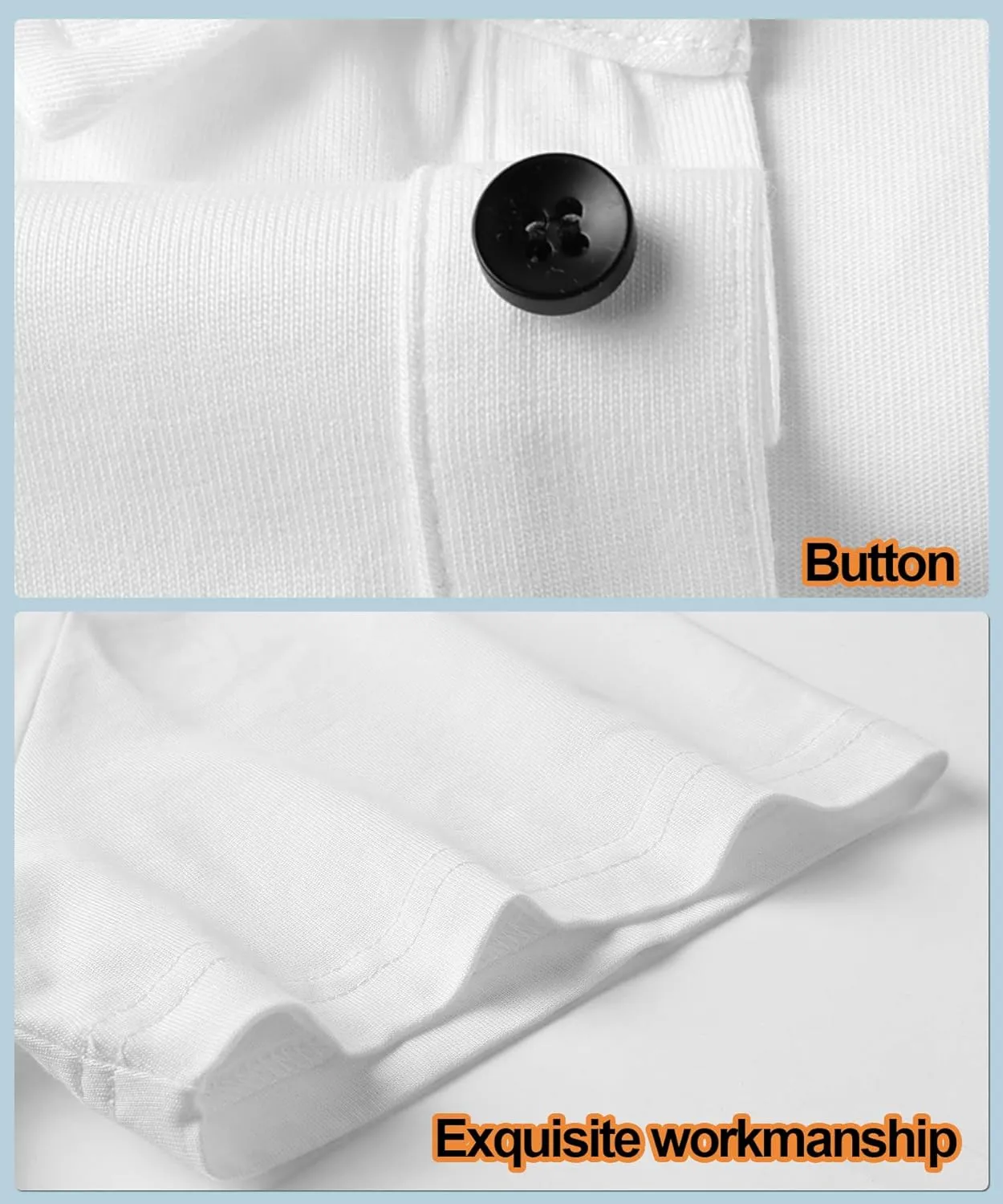 Mens Short Sleeve Polo Shirt Cotton Golf T-Shirt Work Shirts with 2 Pockets