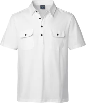 Mens Short Sleeve Polo Shirt Cotton Golf T-Shirt Work Shirts with 2 Pockets