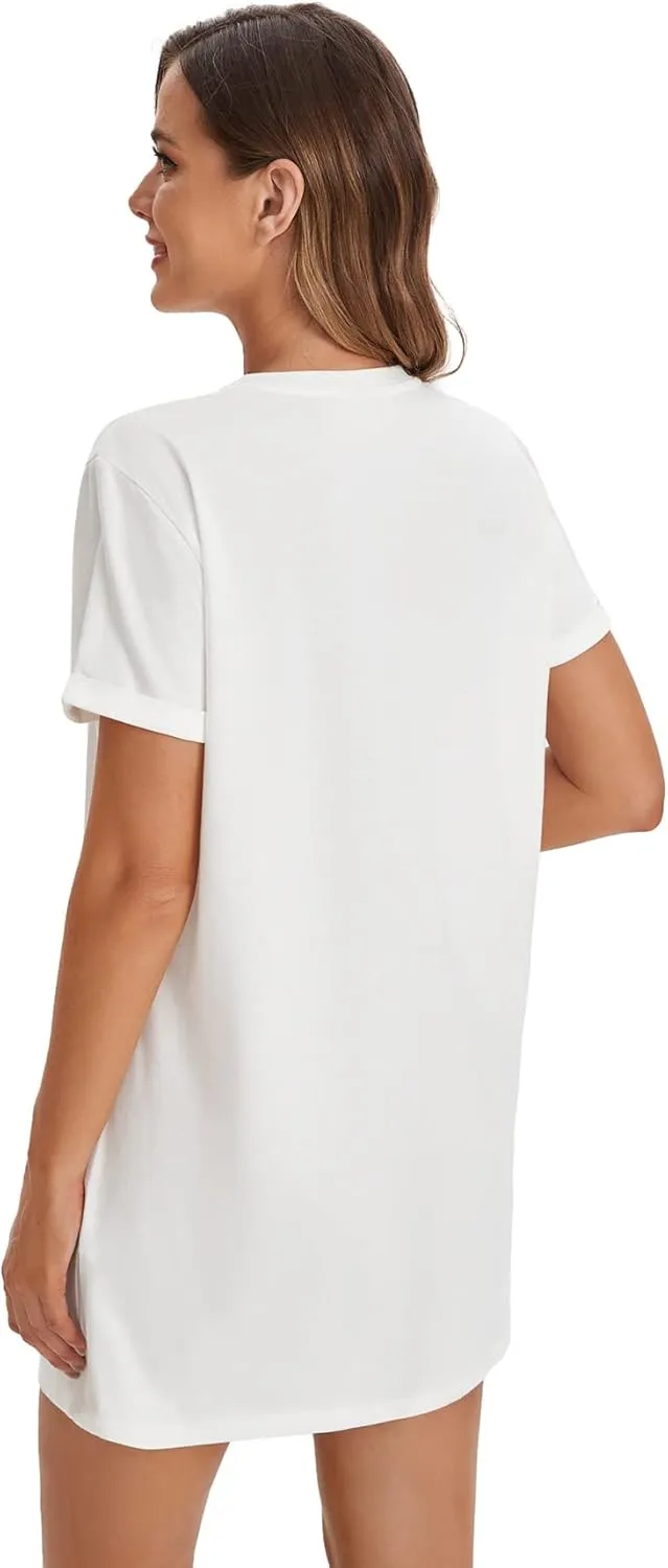Milumia Women Casual Short T Shirt Dress Short Sleeve Straight Mini Tee Shirt Dress