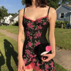 Roses and Ivy    Dress Kawaii Academia Y2K Cottagecore Coquette Fairycore Dollette Princesscore