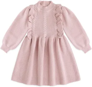 Simplee kids Baby Little Girls' Long Sleeve Sweater Dress Knit Warm Sweater Outfit Dress for Toddler Girls 6M-5T