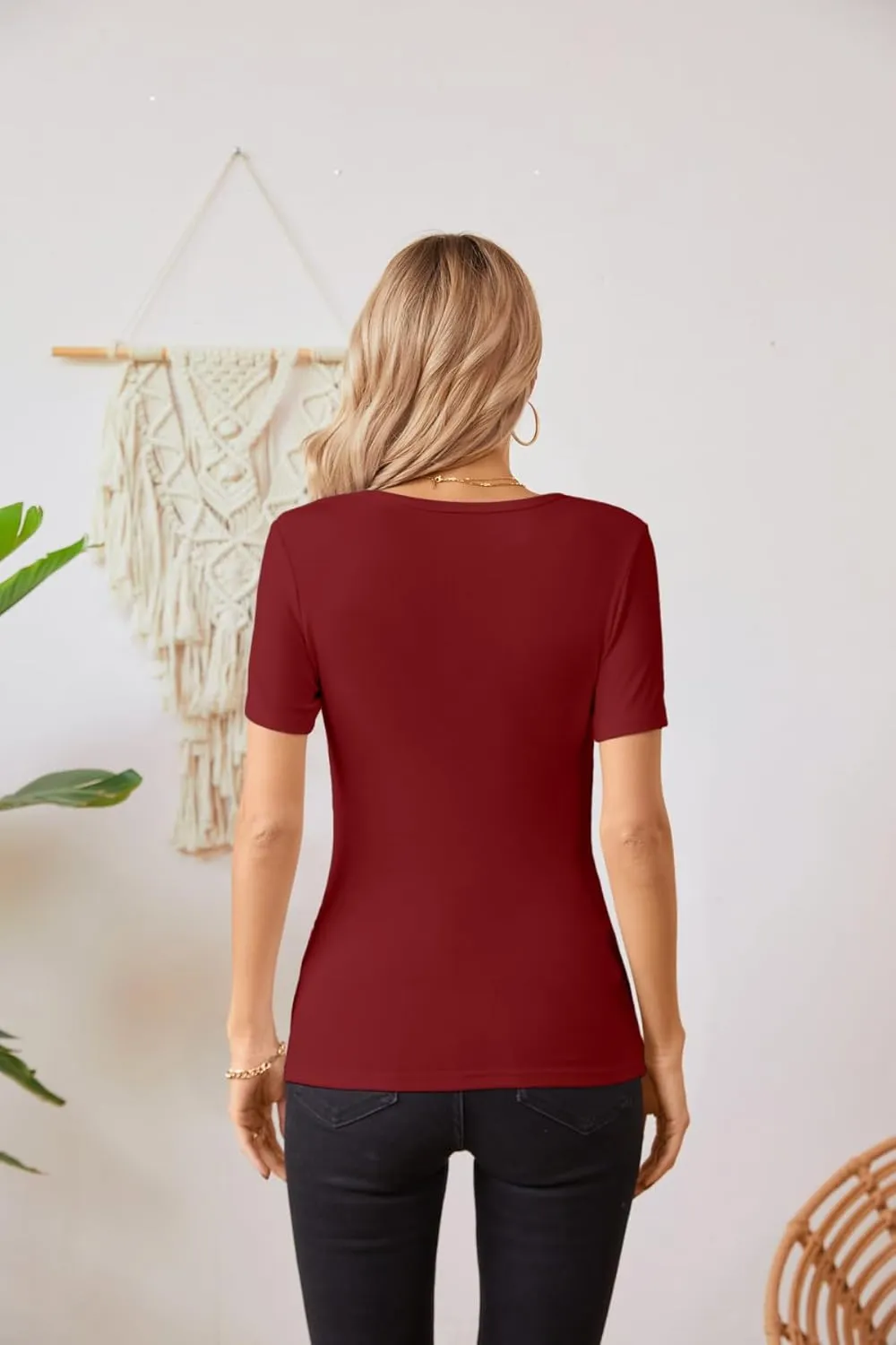 VICHYIE Fall Clothes Womens Crewneck Ribbed Long Sleeve Shirts Slim Fitted Tee Casual Basic Tshirt Top