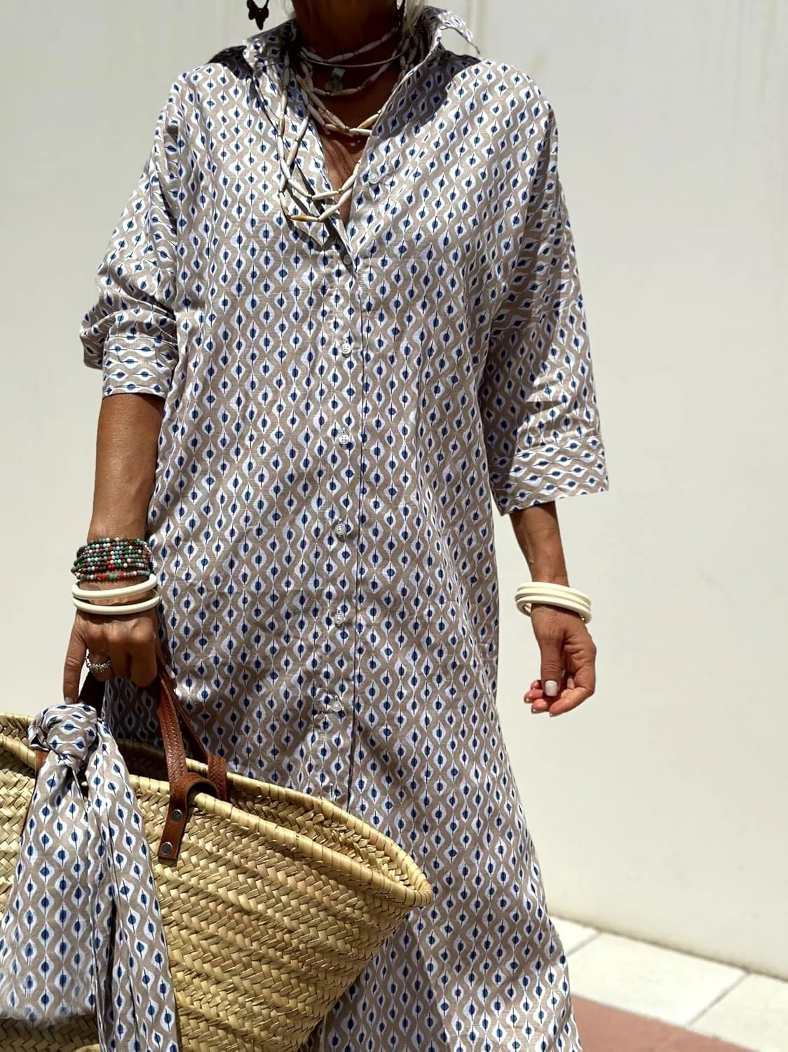 Women 2025 Summer Shirt Dress Classic Striped Lace-Up Shirt Dress Button Down Split Belted Vacation Maxi Dress