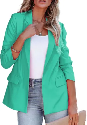 Womens Casual Office Blazer Jackets Front Open Cardigan Work Suit Jacket Long Sleeve Lapel Jacket Business Outfits